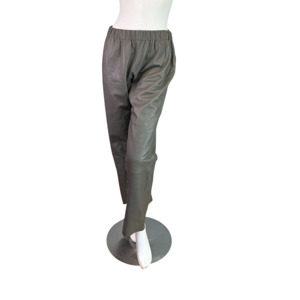Dulkinys Davis Gray Leather Pants Artisanal Tech Handmade Women's $499 Size L